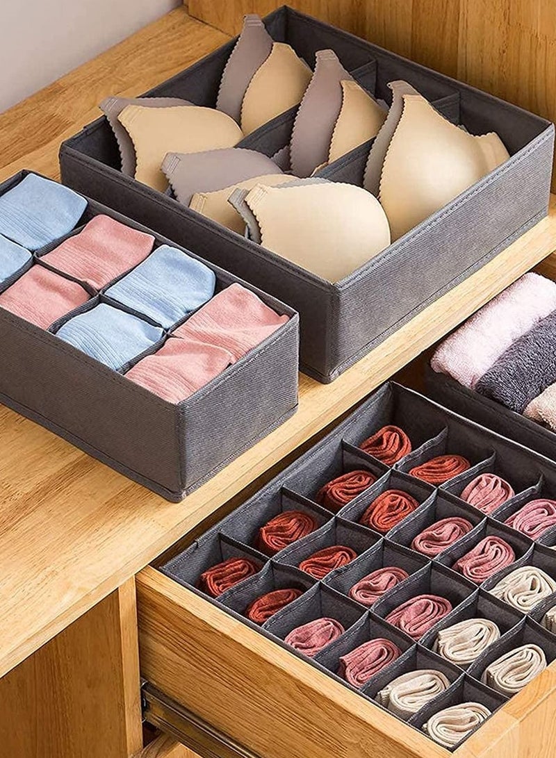 4 PCS Drawer Organizer Wardrobe Clothes Storage Organizer Box Underwear Bra Organiser Closet Drawer Divider for Skirts Socks Bras Panties Scarf  - Image 2