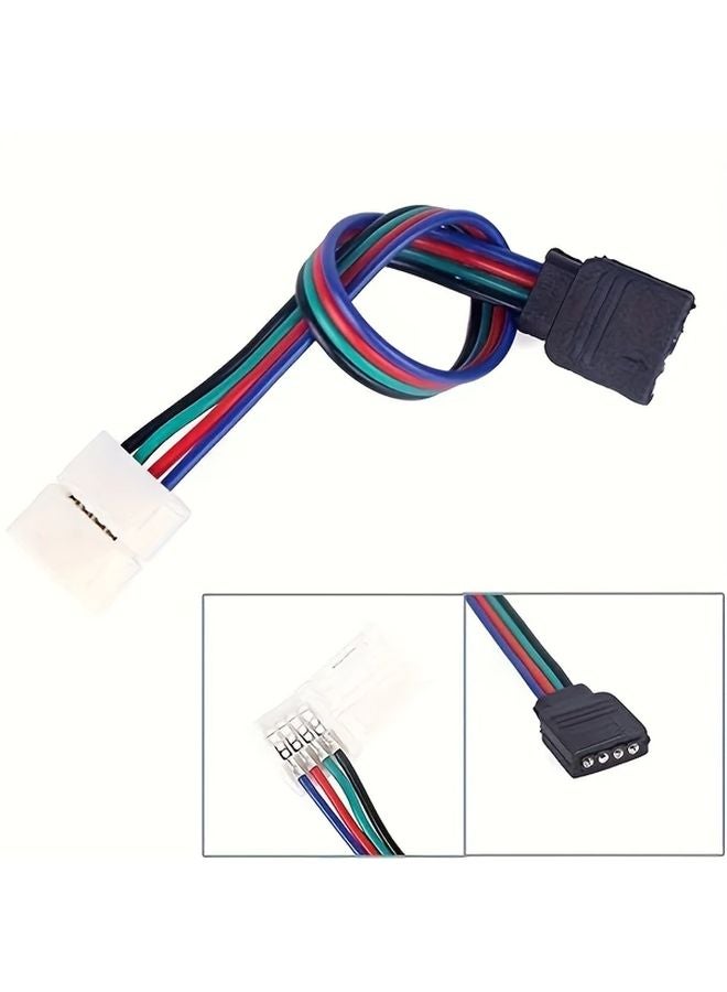 2pcs Solderless RGB LED Strip Light Connectors Easy Clip On Cable For 5050 Flexible Lights - Image 4