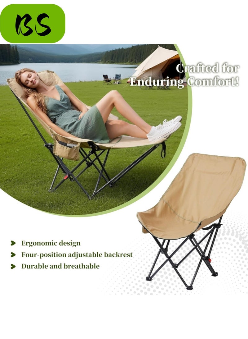 BS Outdoor portable camping chair | reclining chair | three-position adjustable angle | lightweight folding camping chair, 200 kg load capacity, high-back padded beach chair with armrests and portable carrying case, Ideal for Office Naps, Fishing, Patio, Camping, Movie Nights, and Sports Viewing. - Image 3