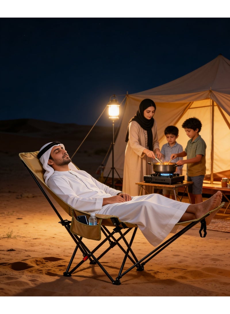 BS Outdoor portable camping chair | reclining chair | three-position adjustable angle | lightweight folding camping chair, 200 kg load capacity, high-back padded beach chair with armrests and portable carrying case, Ideal for Office Naps, Fishing, Patio, Camping, Movie Nights, and Sports Viewing. - Image 1