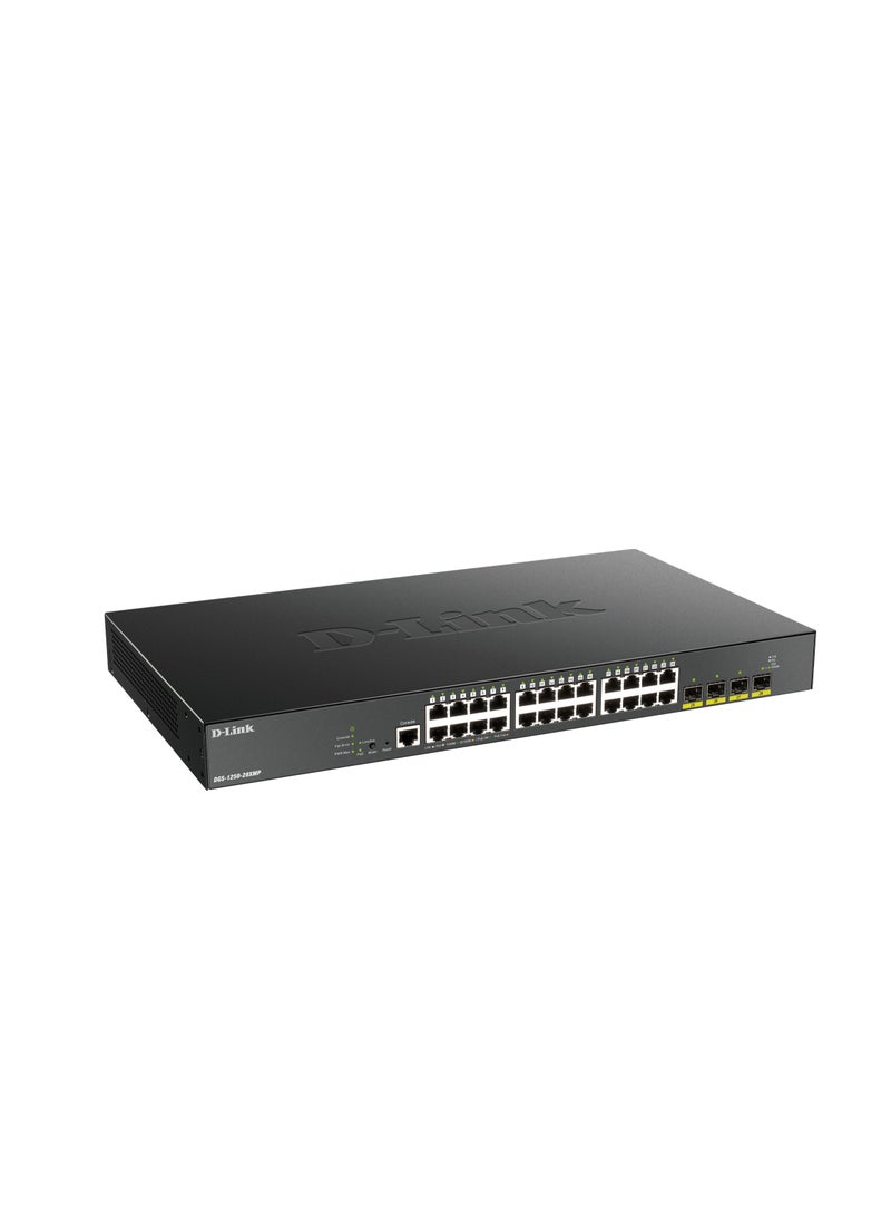 دي لينك DGS-1250-28XMP D-Link 24 Ports 10/100/1000 Mbps PoE + 4 Ports 10G SFP+ Smart Managed Switch, 370W PoE budget. (802.3af/802.3at support) (DGS-1250-28XMP) - Image 2