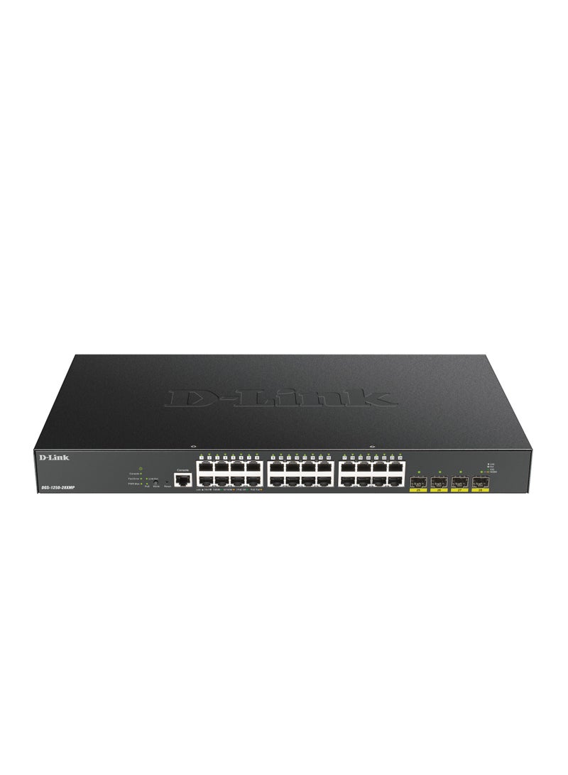 دي لينك DGS-1250-28XMP D-Link 24 Ports 10/100/1000 Mbps PoE + 4 Ports 10G SFP+ Smart Managed Switch, 370W PoE budget. (802.3af/802.3at support) (DGS-1250-28XMP) - Image 1