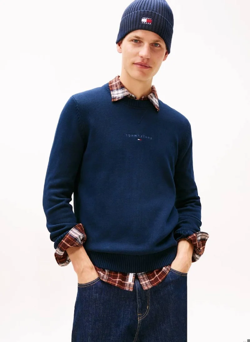 Slim Linear Crewneck Sweater