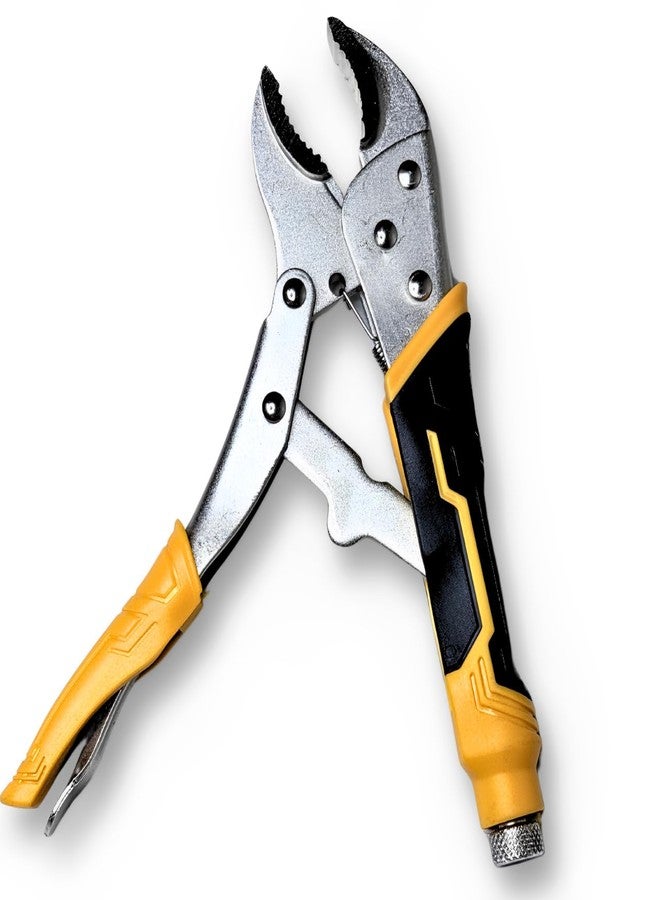 ZIODIC Heavy Duty Locking Pliers, 10 Inch Curved Jaw Locking Curved Jaw Grip Welding Clamping Tool - Image 1