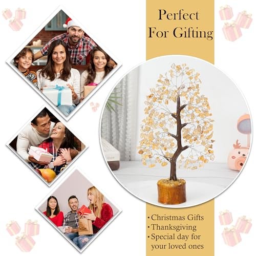 HindCraft Citrine Crystal Tree of Life | Decorative Artificial Tree for Home & Office | Feng Shui Money Tree for Success & Vitality | Gift for Men & Women – Housewarming, Birthday & Anniversary - Image 4