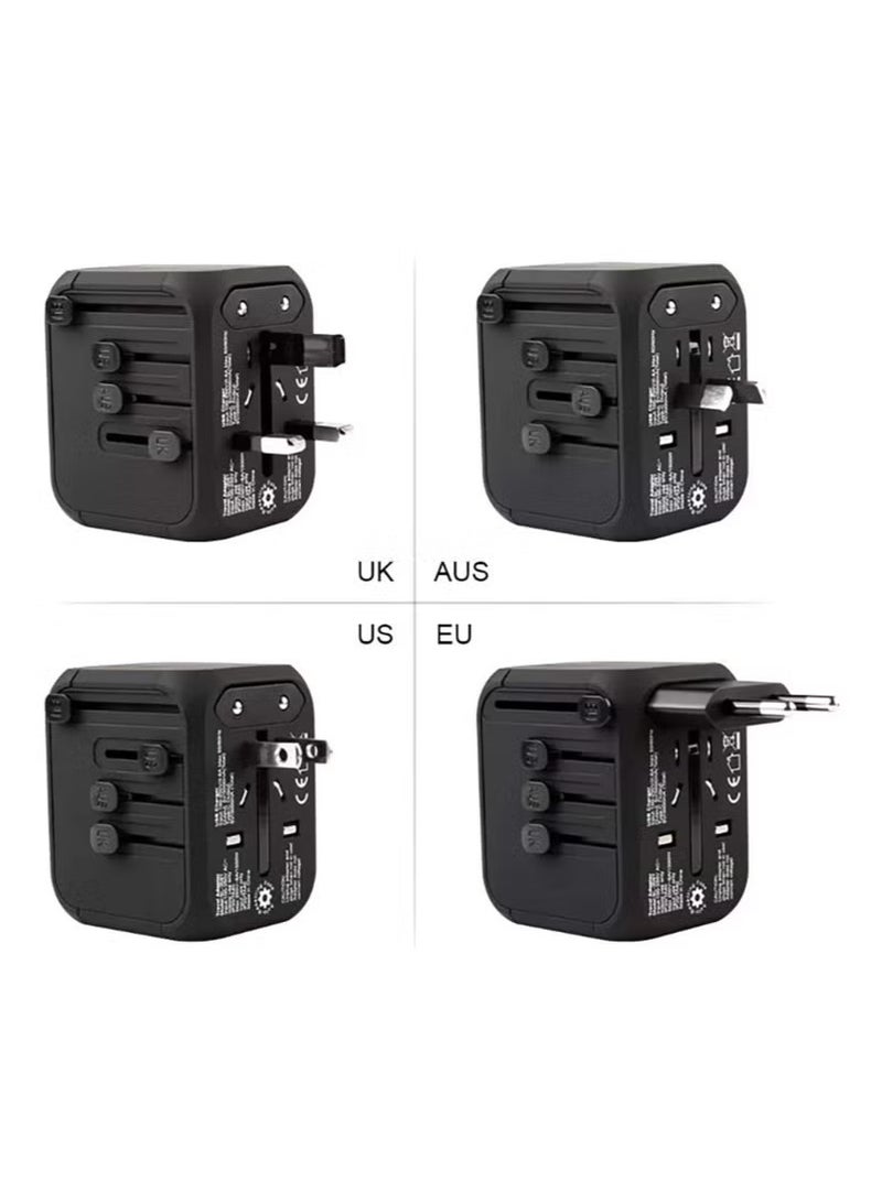 Travel Adapter, Worldwide All in One Universal Travel Adapter Wall AC Power Plug Adapter Wall Charger with Smart High Speed 3 USB Ports 1 Type C Ports, USA EU UK AU Asia 160 Countries - Image 4