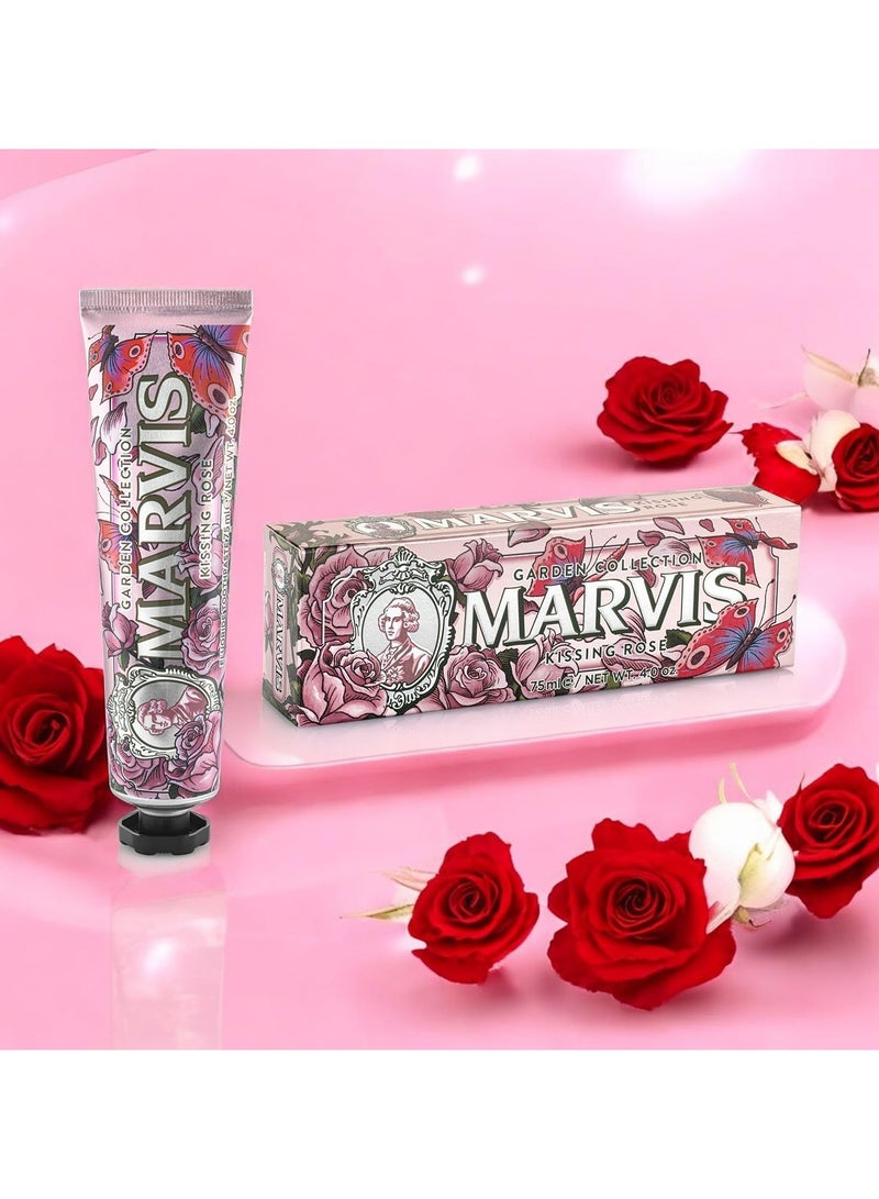 مارفيس معجون أسنان مارفيس كيسينج روز مينت ٨٥ مل - مُبيض، نفس منعش، معجون أسنان إيطالي فاخر - Image 2