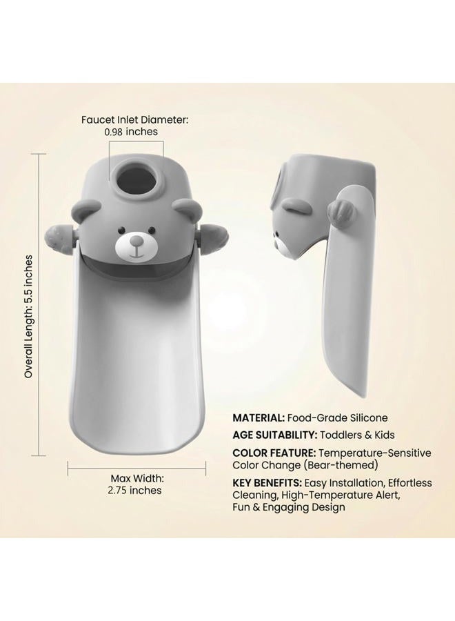 Skyroku 2 Pack Faucet Extender for Toddlers, Sink Extenders with Temperature Sensitive for Kids Hand Washing Sink Faucet Extension,Suitable for Bathroom Sink, Kitchen,Bathtub (Grey) - Image 5