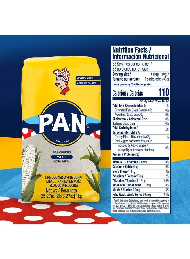 P.A.N. دقيق الذرة الأبيض - دقيق خالي من الجلوتين ومطبوخ مسبقًا لعمل الأريباس (2 رطل 3.27 أونصة / عبوة من 1) - Image 2