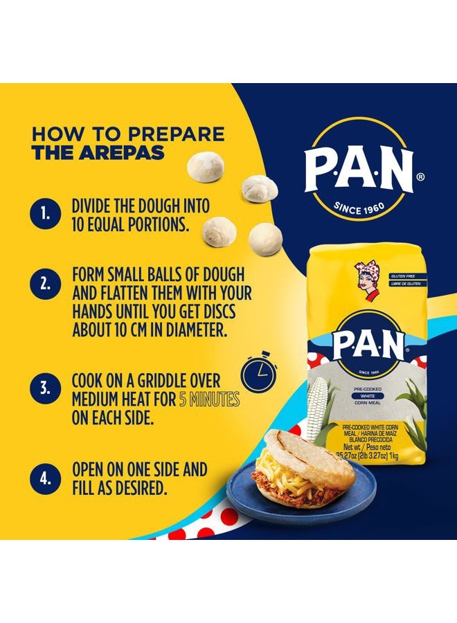 P.A.N. دقيق الذرة الأبيض - دقيق خالي من الجلوتين ومطبوخ مسبقًا لعمل الأريباس (2 رطل 3.27 أونصة / عبوة من 1) - Image 5