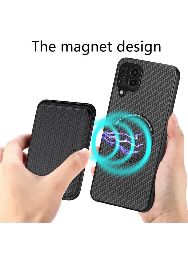 S-TOP Case For Samsung Galaxy A22 4G Carbon Fiber Leather Card Magsafe Magnetic Phone Case - Image 5