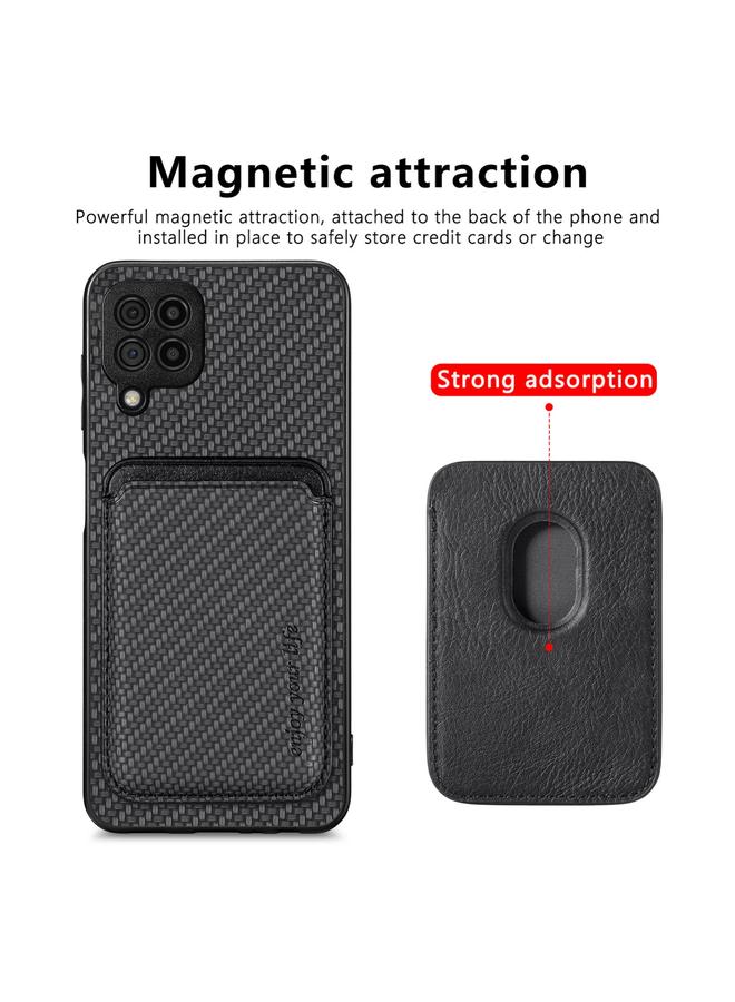 S-TOP Case For Samsung Galaxy A22 4G Carbon Fiber Leather Card Magsafe Magnetic Phone Case - Image 4
