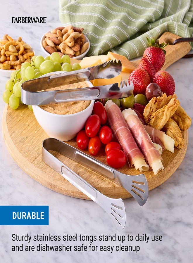 Farberware Professional Stainless Steel Mini Tongs, Versatile and Durable Set of 2 - Image 3