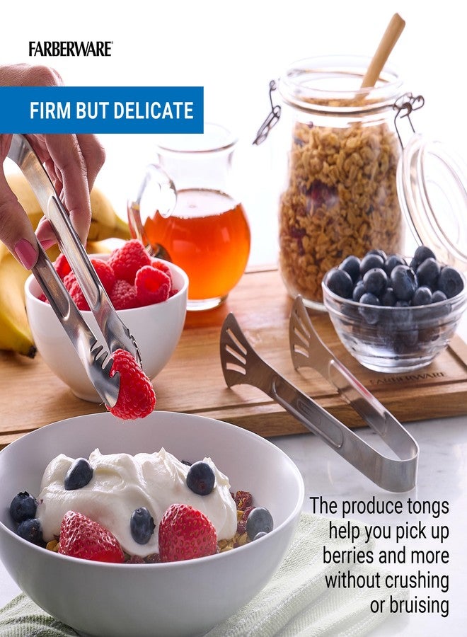 Farberware Professional Stainless Steel Mini Tongs, Versatile and Durable Set of 2 - Image 5