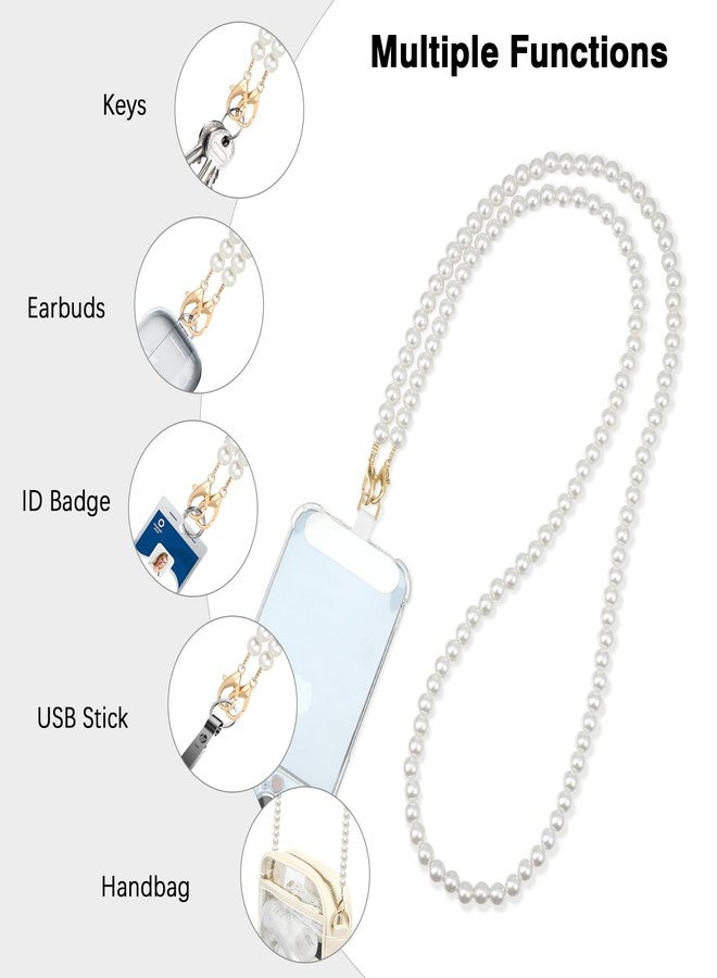 موكو سلسلة هاتف موكو كروس بودي، حبل للهاتف المحمول، حزام حبل عالمي للهاتف لأجهزة iPhone وSamsung ومعظم الهواتف الذكية، حزام كروس بودي × 1، حزام معصم × 1، رقع حبل × 2، أبيض لؤلؤي - Image 4