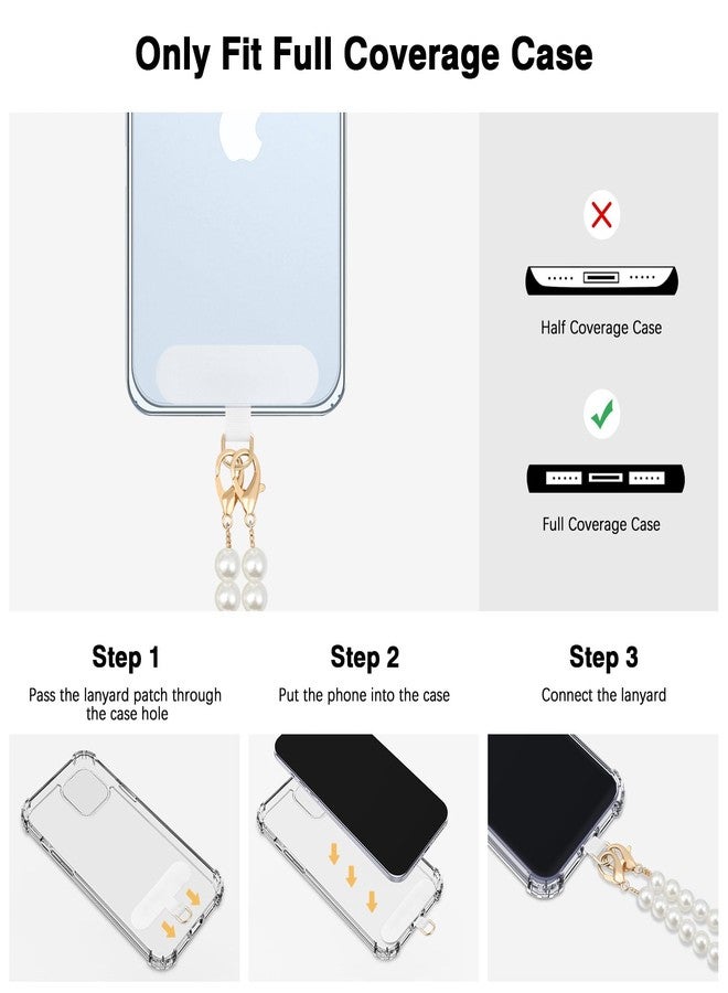 موكو سلسلة هاتف موكو كروس بودي، حبل للهاتف المحمول، حزام حبل عالمي للهاتف لأجهزة iPhone وSamsung ومعظم الهواتف الذكية، حزام كروس بودي × 1، حزام معصم × 1، رقع حبل × 2، أبيض لؤلؤي - Image 5