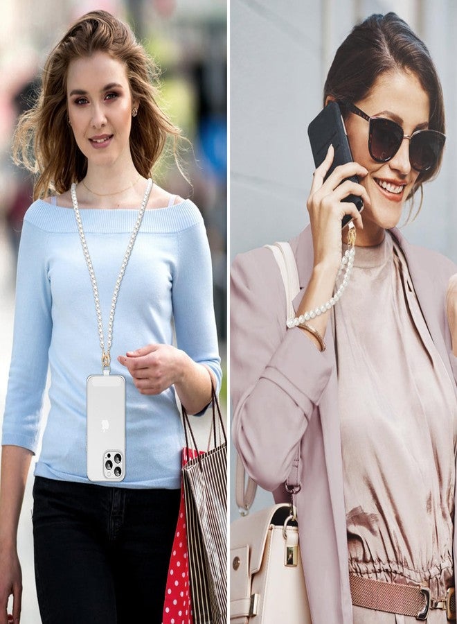 موكو سلسلة هاتف موكو كروس بودي، حبل للهاتف المحمول، حزام حبل عالمي للهاتف لأجهزة iPhone وSamsung ومعظم الهواتف الذكية، حزام كروس بودي × 1، حزام معصم × 1، رقع حبل × 2، أبيض لؤلؤي - Image 3