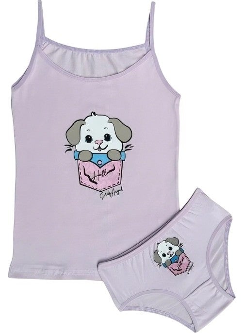 Mrr Majestic Girl's Rope Suspender Undershirt and Panties Set (dog coming out of pocket)  - Image 4