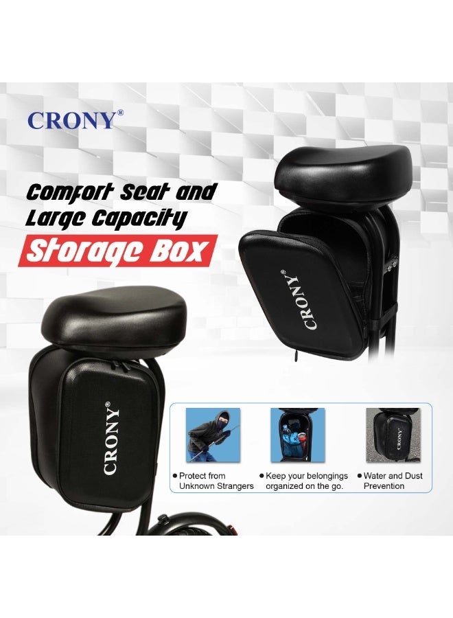 Crony M365 Kids Electric Scooter 500W, 36V 7.8Ah Battery, 25–35km/h Safe Speed, 15–20km Long-Range Ride, Foldable Lightweight E-Scooter for Boys & Girls, Adjustable Handlebar, LED Lights, Strong Frame 120kg Load, Beginner-Friendly Smooth Acceleration, Stable Braking System, Shock-Absorbing Design, Compact Portable Electric Kick Scooter for Teens & Children, M365 APP SEAT With Suspension Blue Camo - Image 4