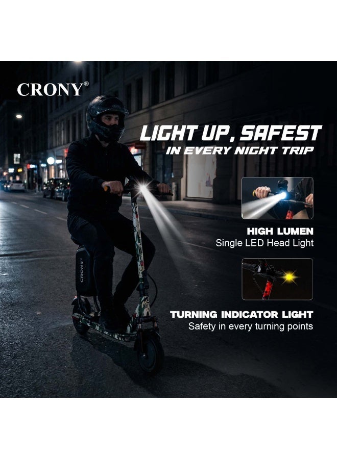 Crony M365 Kids Electric Scooter 500W, 36V 7.8Ah Battery, 25–35km/h Safe Speed, 15–20km Long-Range Ride, Foldable Lightweight E-Scooter for Boys & Girls, Adjustable Handlebar, LED Lights, Strong Frame 120kg Load, Beginner-Friendly Smooth Acceleration, Stable Braking System, Shock-Absorbing Design, Compact Portable Electric Kick Scooter for Teens & Children, M365 APP SEAT With Suspension Blue Camo - Image 2