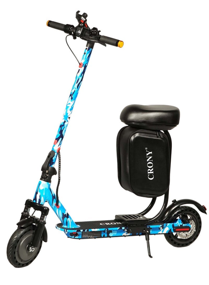 Crony M365 Kids Electric Scooter 500W, 36V 7.8Ah Battery, 25–35km/h Safe Speed, 15–20km Long-Range Ride, Foldable Lightweight E-Scooter for Boys & Girls, Adjustable Handlebar, LED Lights, Strong Frame 120kg Load, Beginner-Friendly Smooth Acceleration, Stable Braking System, Shock-Absorbing Design, Compact Portable Electric Kick Scooter for Teens & Children, M365 APP SEAT With Suspension Blue Camo - Image 1