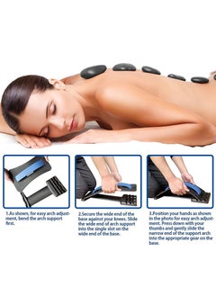 Beauenty Back Stretcher - 3 Heights Adjustable Back Stretcher for Pain Relief, Lower Back Stretcher with Massaging Points  Cushion Foam, Spine Deck for Office Chair, Car, Travel(Blue)  - Image 3