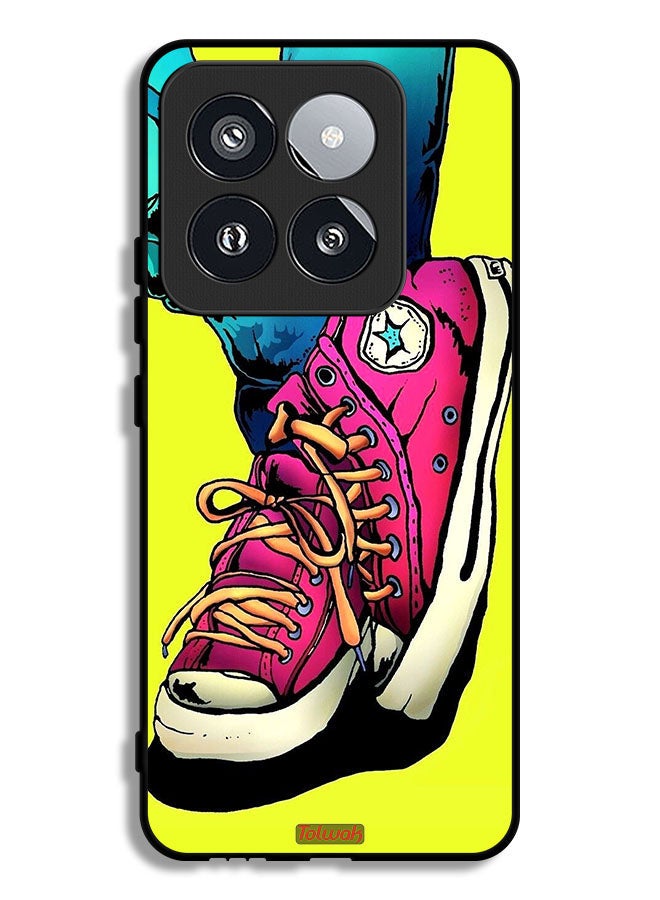 Tolwak Xiaomi 14 Pro Protective Case Cover Canva Shoes Art - Image 1
