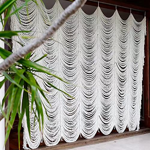 Flber Macrame Curtain Boho Curtain Doorway Window Wall Decor Fiber Yarn Art Craftsmanship Bedroom Headboard Décor,59" W x 75" H(1 Panel) - Image 4