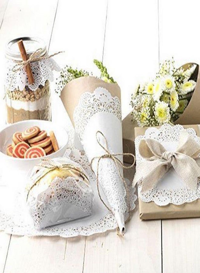 APSAMBR ® 4.5 Inch Paper Lace Doilies Cake Decoration Liner for Wedding Birthdays Parties Table Mats (White ; Shape : Round) - 100 Pieces - Image 3