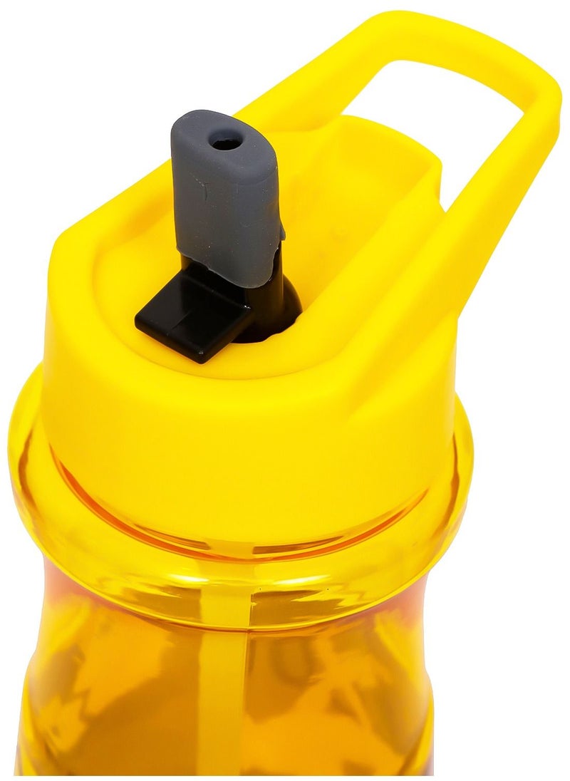 Kids Water Bottle 500ml With Straw - Yellow