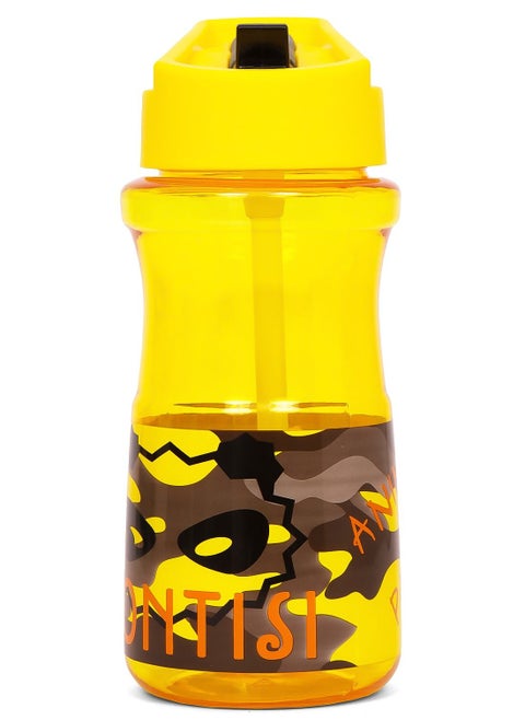 Kids Water Bottle 500ml With Straw - Yellow