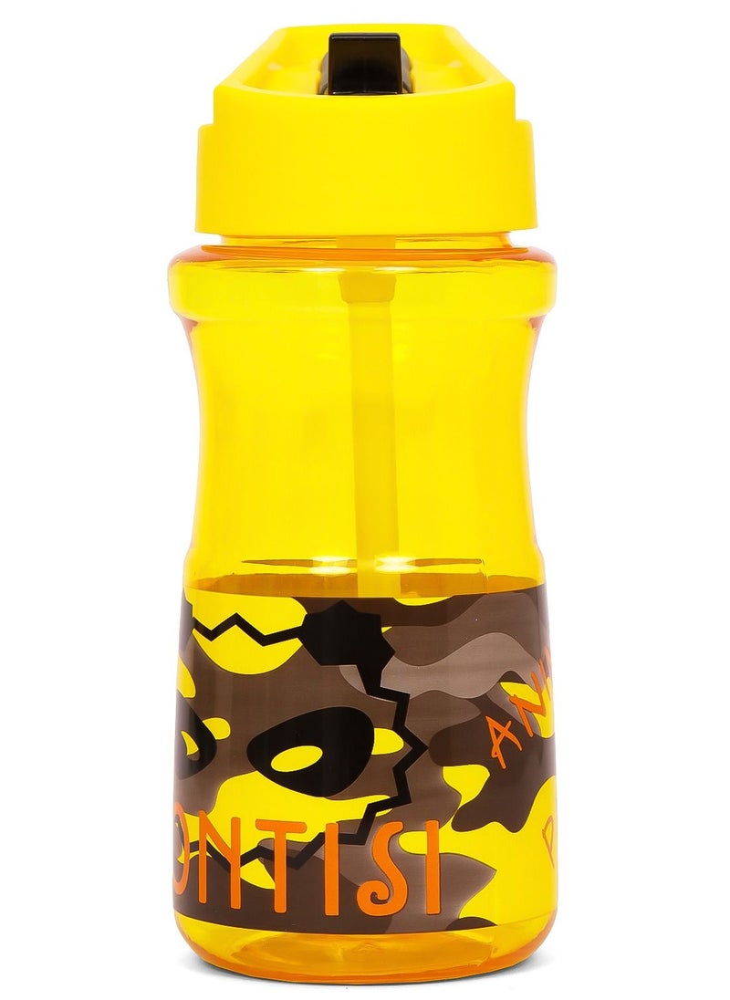Kids Water Bottle 500ml With Straw - Yellow