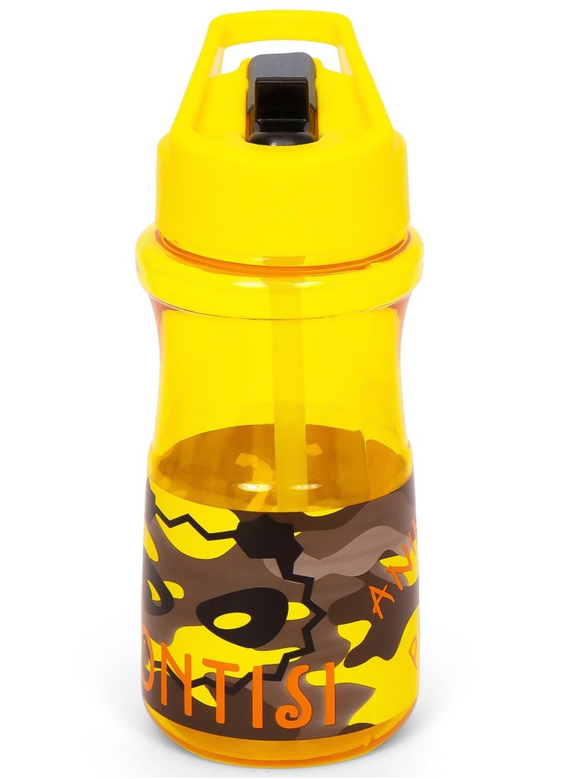 Kids Water Bottle 500ml With Straw - Yellow