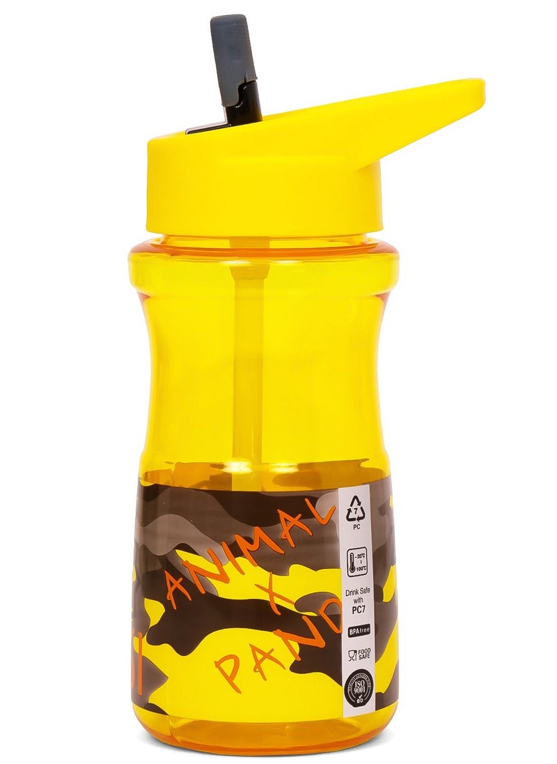 Kids Water Bottle 500ml With Straw - Yellow