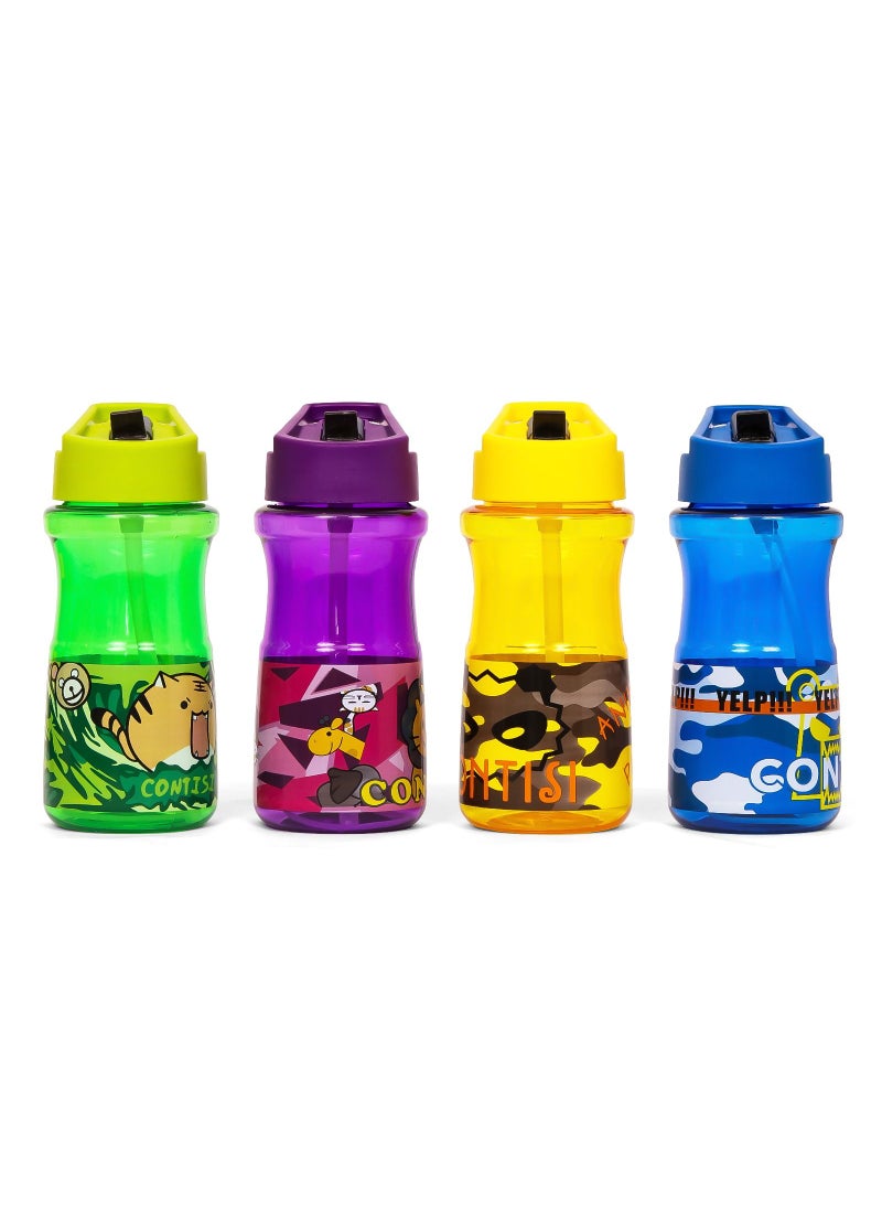Kids Water Bottle 500ml With Straw - Yellow