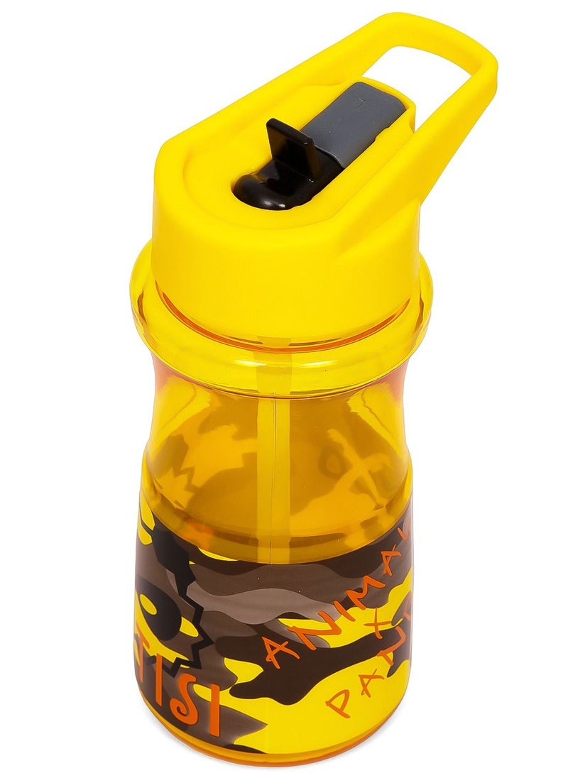 Kids Water Bottle 500ml With Straw - Yellow