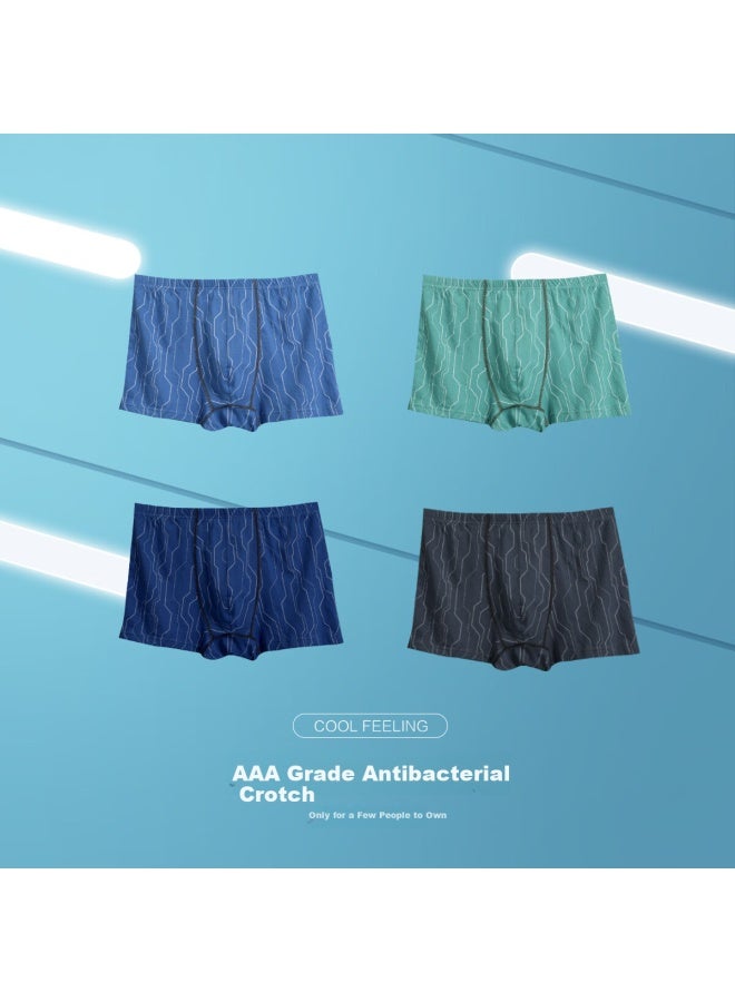 Hodo Pure Cotton Men's Underwear With Antibacterial Crotch, Contrasting Color Men's Pants, 4-pack Set Two, 2XL (180cm) - Image 3