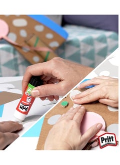 Pritt Pritt Glue Stick, Safe & Child-Friendly Craft Glue For Arts & Crafts Activities, Strong-Hold Adhesive For School & Office Supplies, 2X22G Pritt Stick  - Image 3