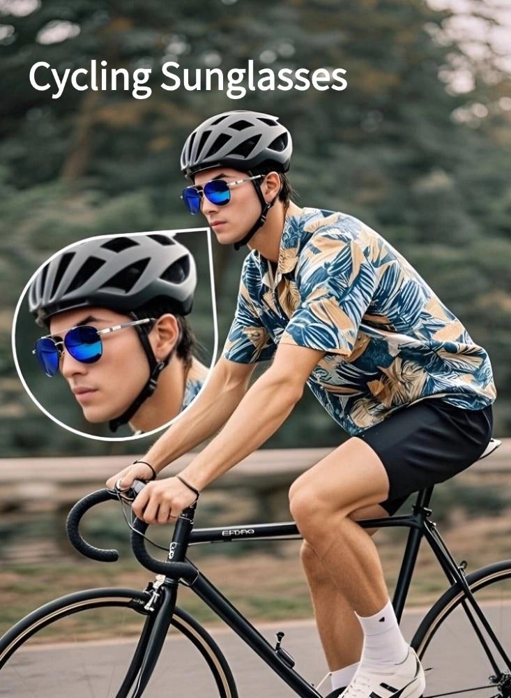 POLICE High Quality Men's Sun Polarized Cycling Sunglasses, Metal High-end Sunglasses Sliver Frame with Grey Lenses - Image 2