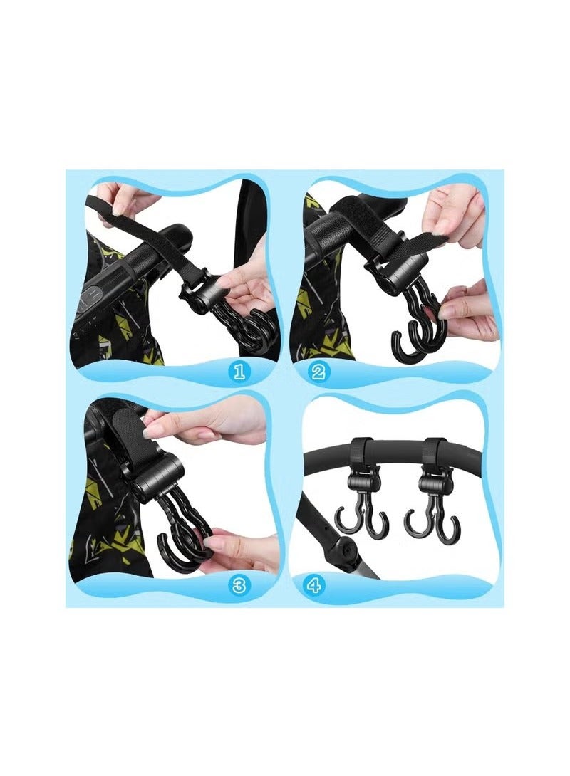 خطافات عربة الأطفال ، خطاف حاملات متعددة الوظائف ، لشنقا أكياس حفاضات منظم أغراض الأطفال محلات البقالة محفظة عربة أطفال هوك الأم ، خطافات مسند رأس للمقعد الخلفي للسيارة - 2 حزمة - Image 3