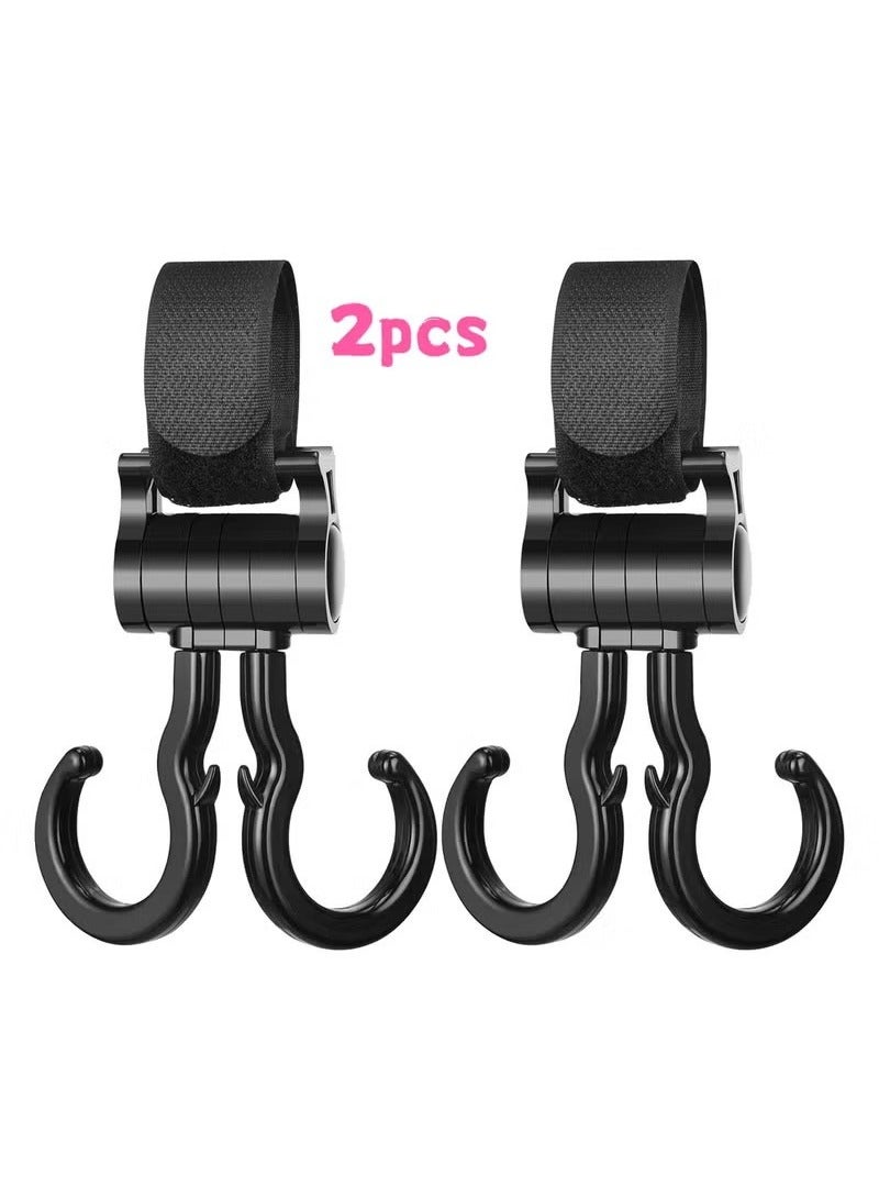 خطافات عربة الأطفال ، خطاف حاملات متعددة الوظائف ، لشنقا أكياس حفاضات منظم أغراض الأطفال محلات البقالة محفظة عربة أطفال هوك الأم ، خطافات مسند رأس للمقعد الخلفي للسيارة - 2 حزمة - Image 2