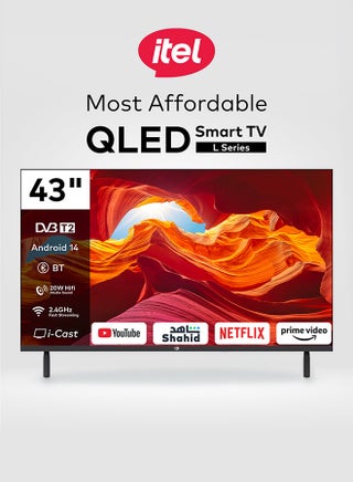 43 Inch 1080p Full HD QLED TV, Operating System Android, 60Hz, Ultra Slim Frame, HDMI, USB, Netflix, YouTube, Prime Video, 20W Audio Output, Model Year 2025 L4360N Black - view 2