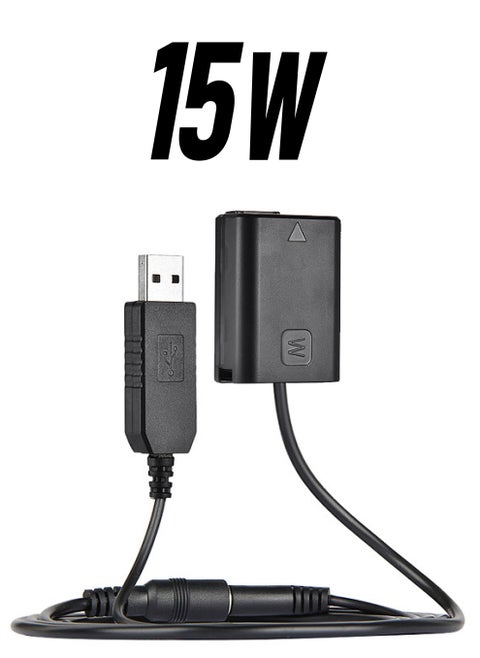 NP-FW50 Dummy Battery and DC Power Bank, USB Adapter Cable, Replacement for AC-PW20 for Sony NEX-3/5/6/7 Series A33 A37 A35 A55 a7 a7R a7II A6000 A6300