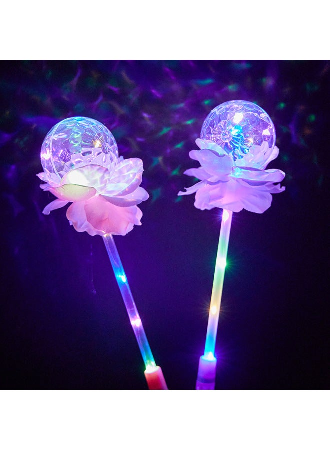 Children's Wave Ball Luminous Projection Stick Star Ball Lotus Magic Stick Flash Lotus Fairy Stick Stall Toy 