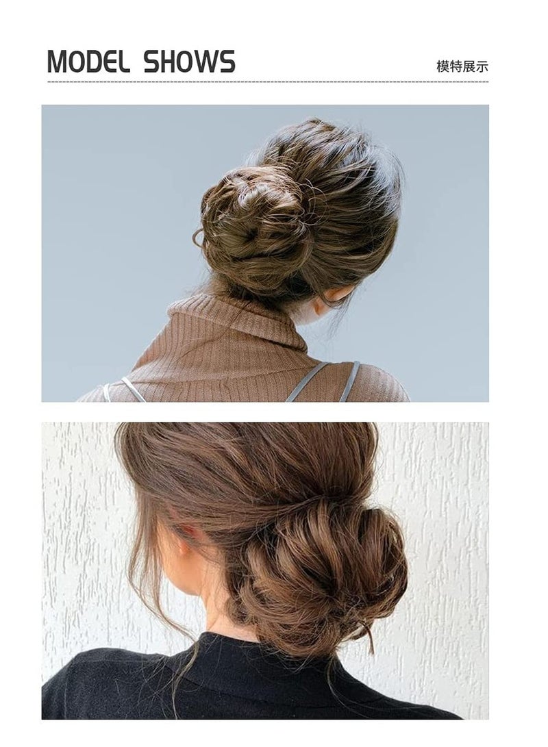 Estelle Messy Hair Bun Scrunchie with Elastic Rubber Band Ponytail Hair Extensions Updo Chignon Donut Ponytail Hairpiece Synthetic Tousled Hair for Women (Color No 1001A) - Image 3