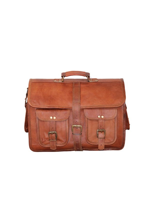 jaald - Jaald Mens Genuine Leather Large Laptop Bag Messanger Bag for Upto 15.6" Laptop bag for Macbook - Image 1
