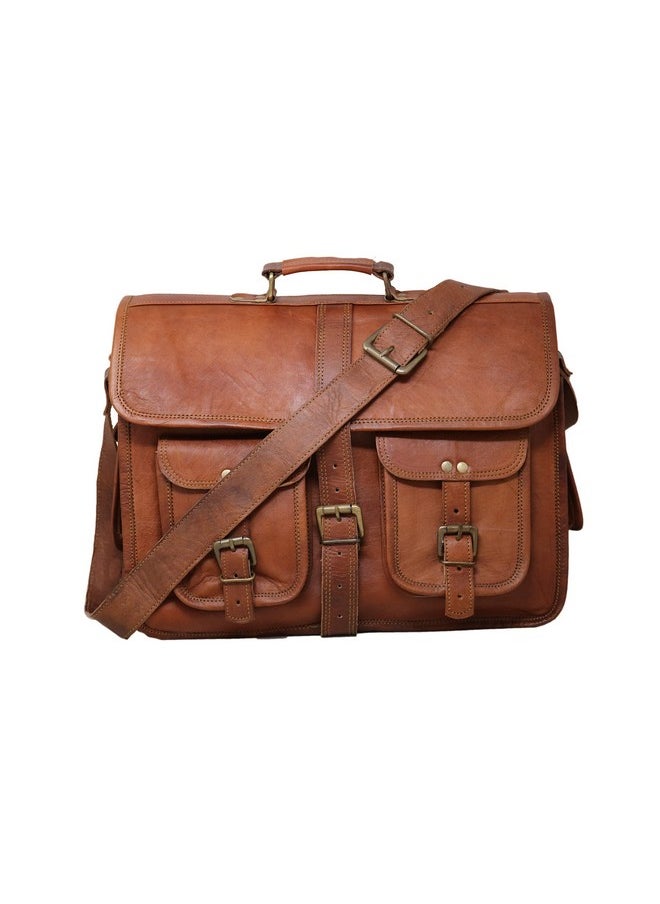 jaald - Jaald Mens Genuine Leather Large Laptop Bag Messanger Bag for Upto 15.6" Laptop bag for Macbook - Image 1