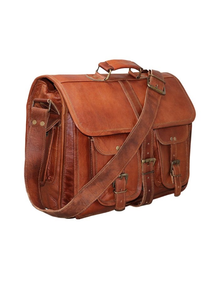 jaald - Jaald Mens Genuine Leather Large Laptop Bag Messanger Bag for Upto 15.6" Laptop bag for Macbook - Image 1