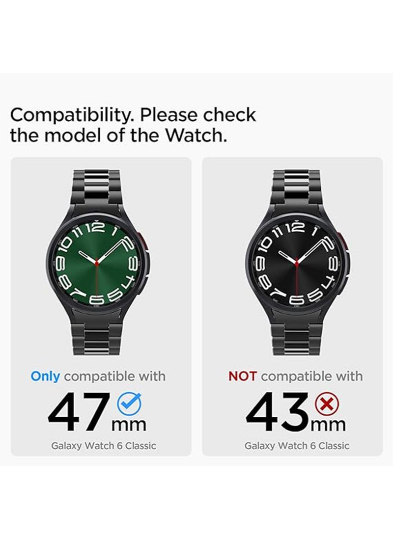 Spigen Modern Fit Band for Samsung Galaxy Watch 6 Classic 47mm Band Strap Premium 316L Stainless Steel - Black  - Image 2