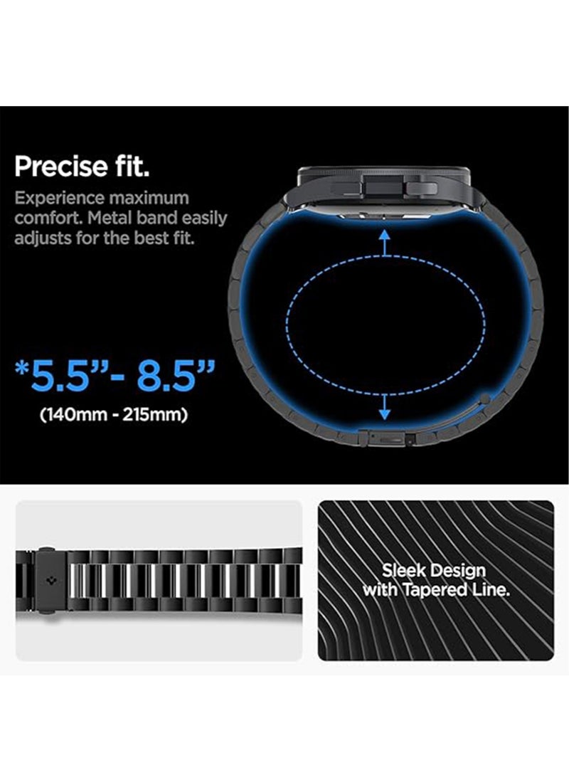 Spigen Modern Fit Band for Samsung Galaxy Watch 6 Classic 47mm Band Strap Premium 316L Stainless Steel - Black  - Image 5